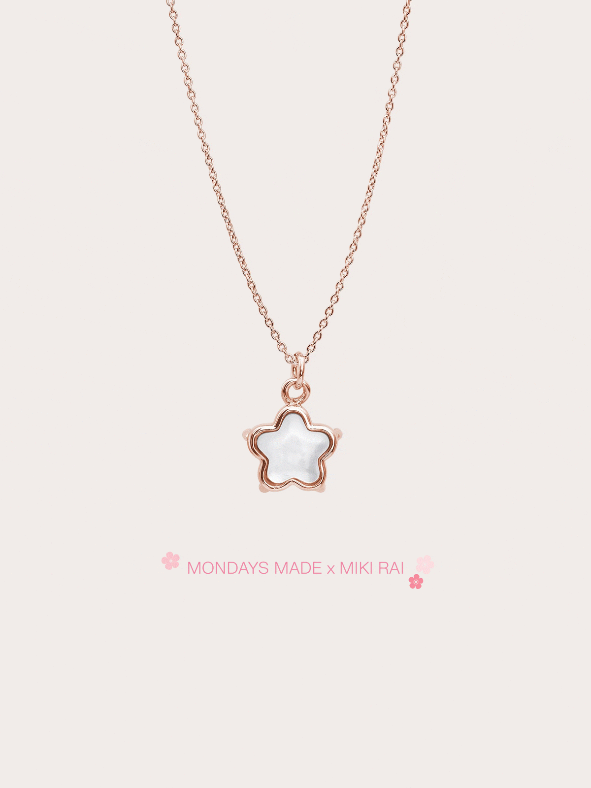 Sakura Necklace Reversible 18K Rose Gold – Mondays Made Flower & Birthstone Jewelry Singapore