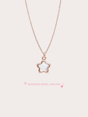 Sakura Necklace Reversible 18K Rose Gold – Mondays Made Flower & Birthstone Jewelry Singapore