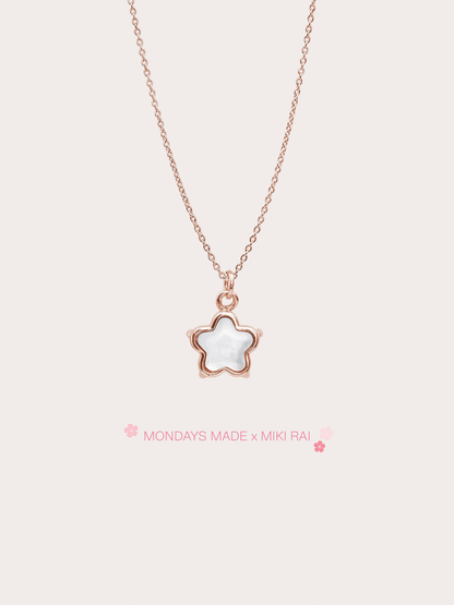 Sakura Necklace Reversible 18K Rose Gold – Mondays Made Flower & Birthstone Jewelry Singapore