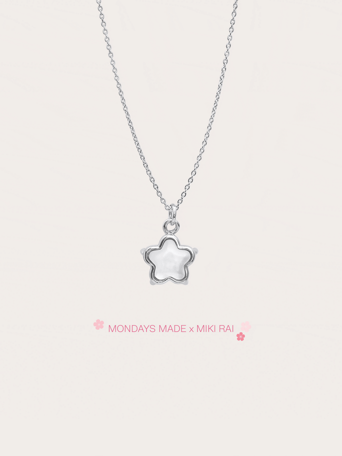 Sakura Necklace Reversible S925 Silver Rhodium – Mondays Made Flower & Birthstone Jewelry Singapore