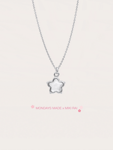 Sakura Necklace Reversible S925 Silver Rhodium – Mondays Made Flower & Birthstone Jewelry Singapore