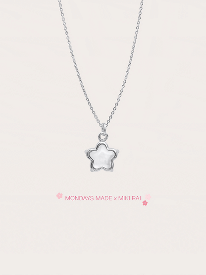 Sakura Necklace Reversible S925 Silver Rhodium – Mondays Made Flower & Birthstone Jewelry Singapore