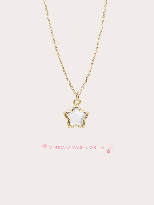 Sakura Necklace Reversible 18K Gold – Mondays Made Flower & Birthstone Jewelry Singapore