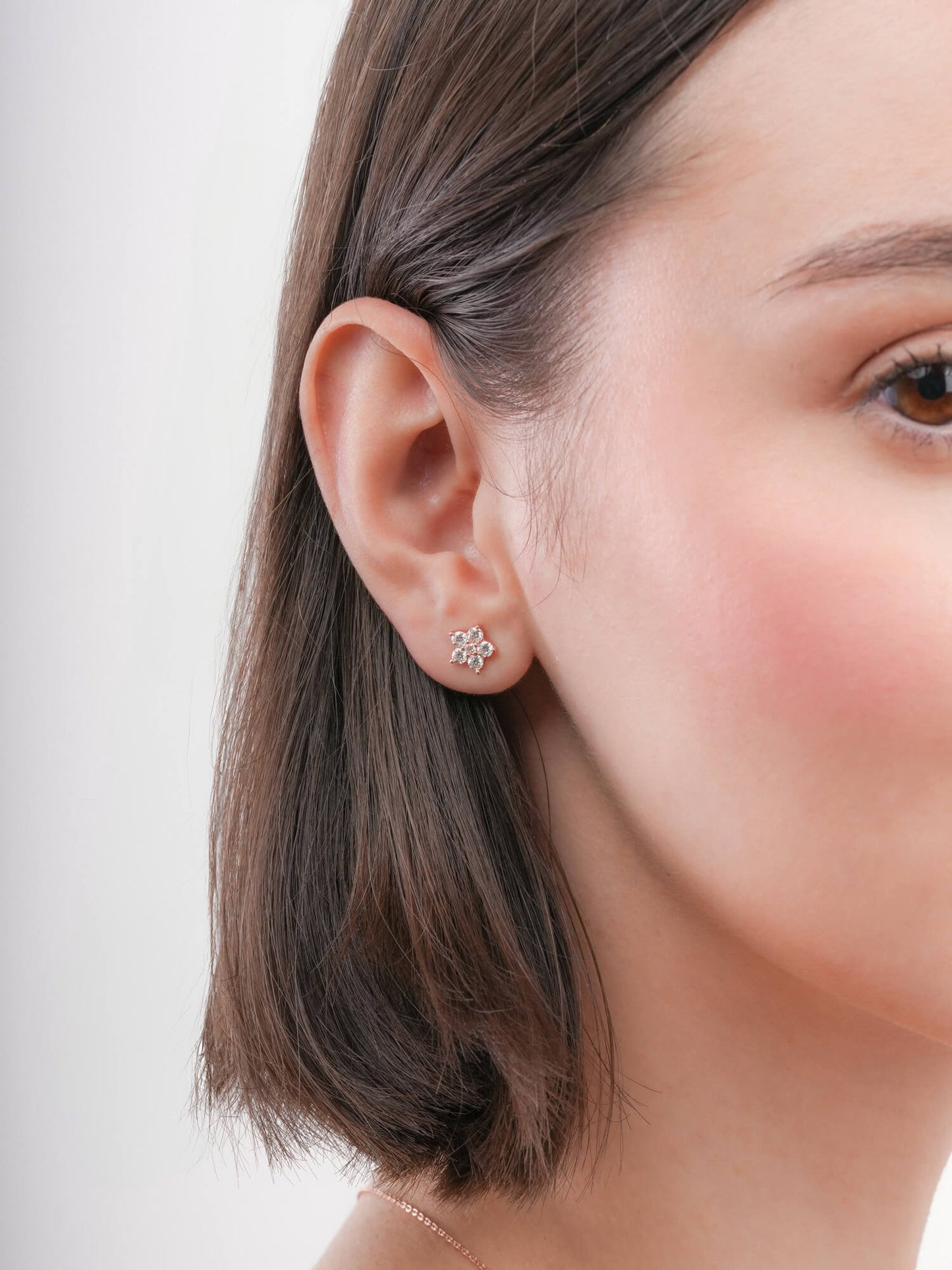Sakura Moissanite Stud Earrings