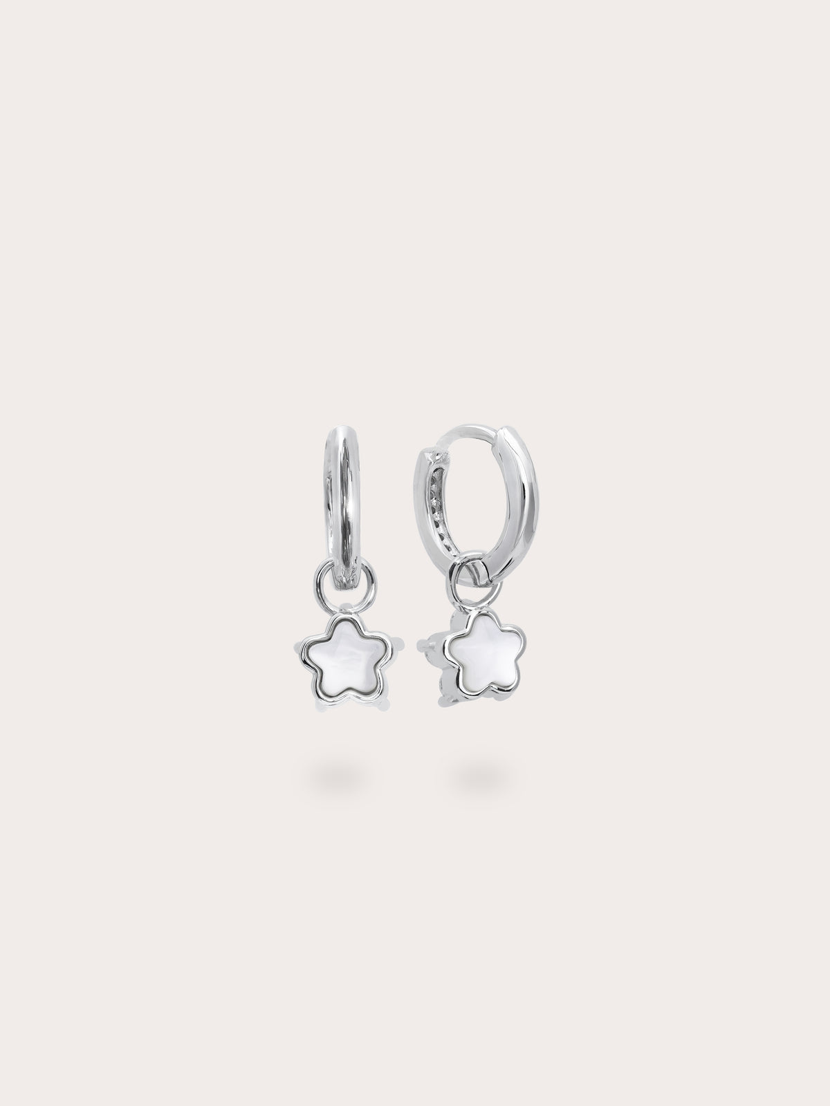 Sakura Huggie Earrings Reversible S925 Silver Rhodium (2) – Mondays Made Flower & Birthstone Jewelry Singapore