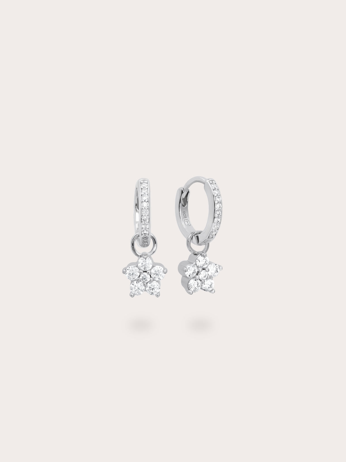 Sakura Huggie Earrings Reversible S925 Silver Rhodium (4) – Mondays Made Flower & Birthstone Jewelry Singapore