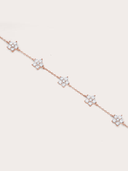 Sakura Moissanite Bracelet 18K Rose Gold (2) – Mondays Made Flower & Birthstone Jewelry Singapore