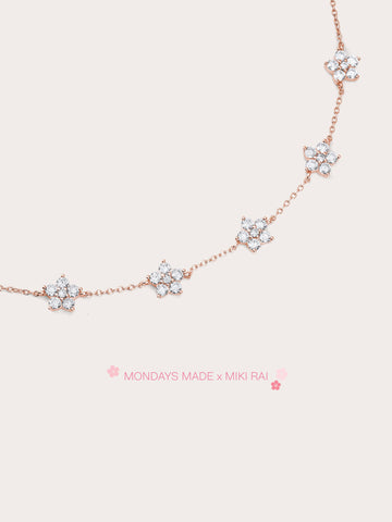 Sakura Moissanite Bracelet 18K Rose Gold (1) – Mondays Made Flower & Birthstone Jewelry Singapore