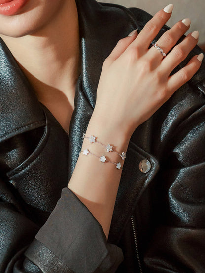 Sakura Moissanite Bracelet S925 Silver Rhodium (4) – Mondays Made Flower & Birthstone Jewelry Singapore