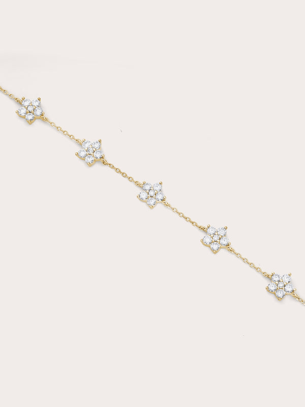 Sakura Moissanite Bracelet 18K Gold (4) – Mondays Made Flower & Birthstone Jewelry Singapore