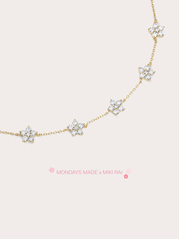 Sakura Moissanite Bracelet 18K Gold (3) – Mondays Made Flower & Birthstone Jewelry Singapore
