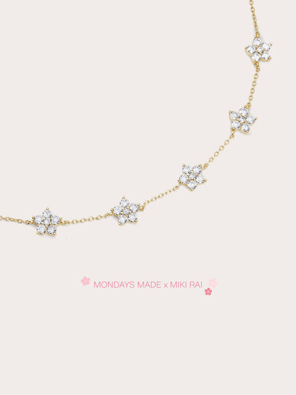 Sakura Moissanite Bracelet 18K Gold (3) – Mondays Made Flower & Birthstone Jewelry Singapore