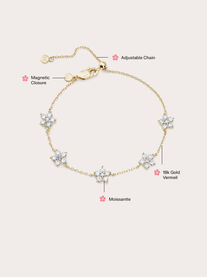 Sakura Moissanite Bracelet 18K Gold (5) – Mondays Made Flower & Birthstone Jewelry Singapore