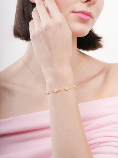 Sakura Moissanite Bracelet 18K Gold (2) – Mondays Made Flower & Birthstone Jewelry Singapore