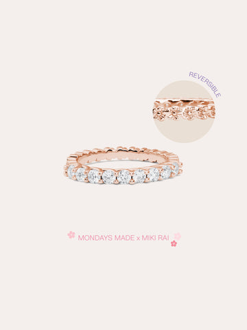 Sakura Moissanite Eternity Band 18K Rose Gold (7) – Mondays Made Flower & Birthstone Jewelry Singapore