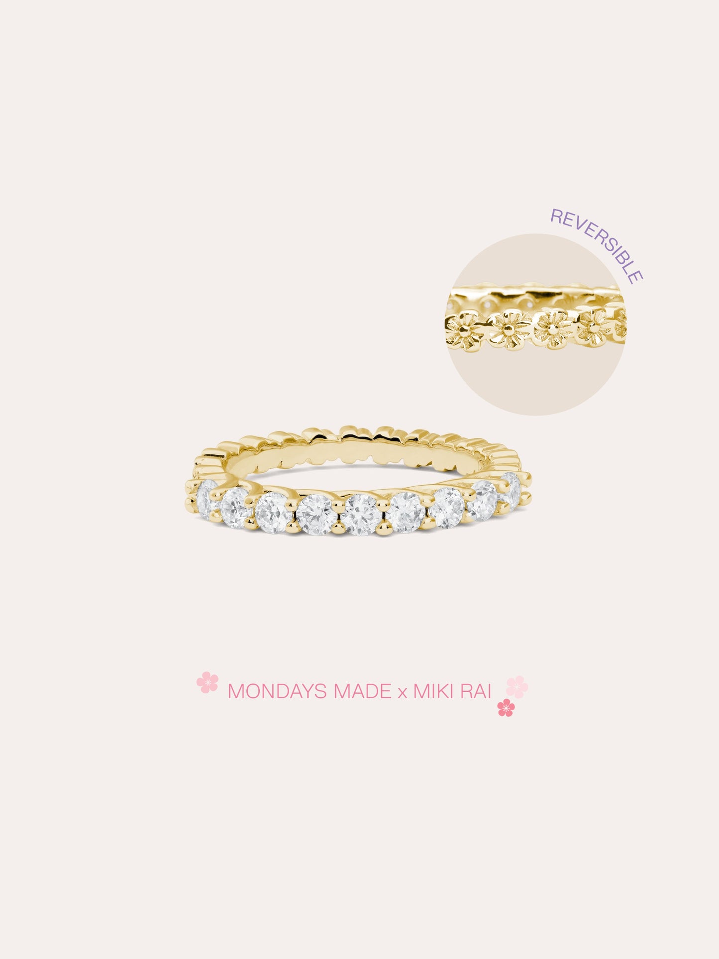 Sakura Moissanite Eternity Band - Reversible