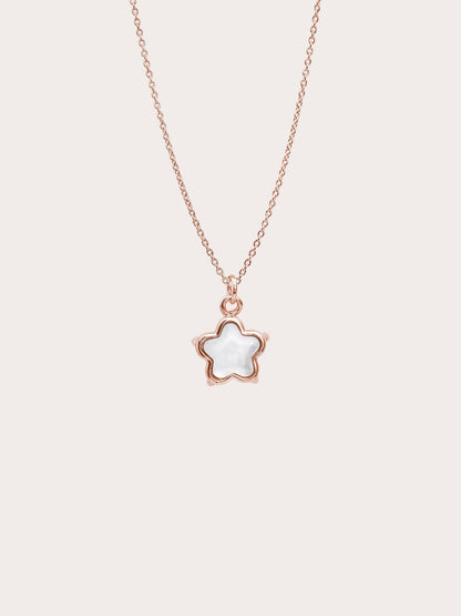 Sakura Necklace Reversible Mother of Pearl 18K Rose Gold – Mondays Made Flower & Birthstone Jewelry Singapore