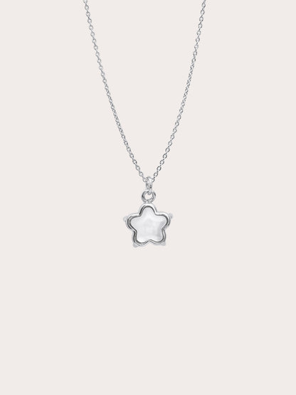 Sakura Necklace Reversible Mother of Pearl S925 Silver Rhodium – Mondays Made Flower & Birthstone Jewelry Singapore