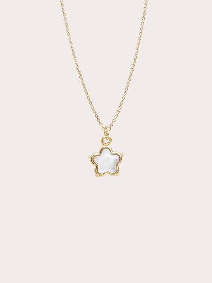 Sakura Necklace Reversible Mother of Pearl 18K Gold – Mondays Made Flower & Birthstone Jewelry Singapore