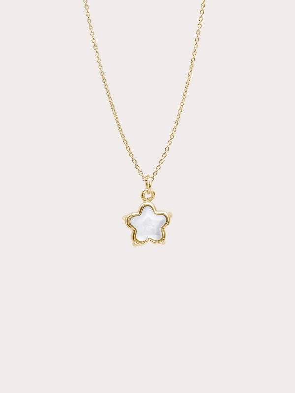 Sakura Necklace Reversible Mother of Pearl 18K Gold – Mondays Made Flower & Birthstone Jewelry Singapore