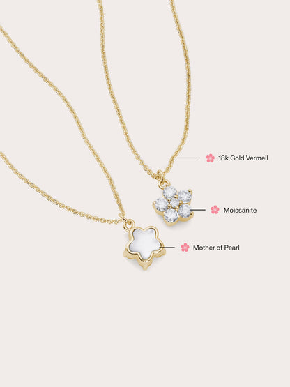 Sakura Necklace Reversible Mois 18K Gold (1) – Mondays Made Flower & Birthstone Jewelry Singapore