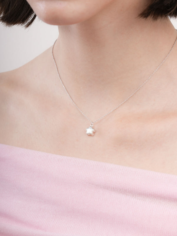 Sakura Necklace S925 Silver Rhodium (4) – Mondays Made Flower & Birthstone Jewelry Singapore