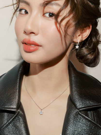 Sakura Necklace S925 Silver Rhodium (5) – Mondays Made Flower & Birthstone Jewelry Singapore