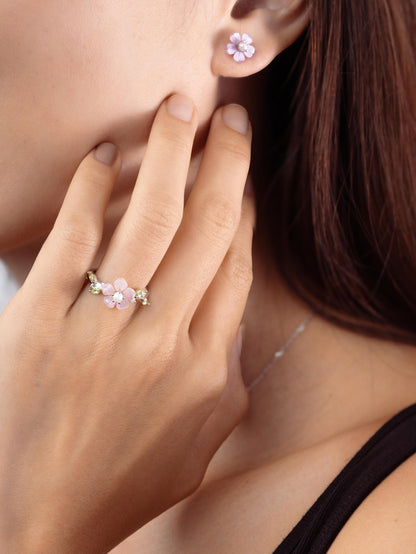 Sakura Ring S925 Silver Rhodium (6) – Mondays Made Flower & Birthstone Jewelry Singapore