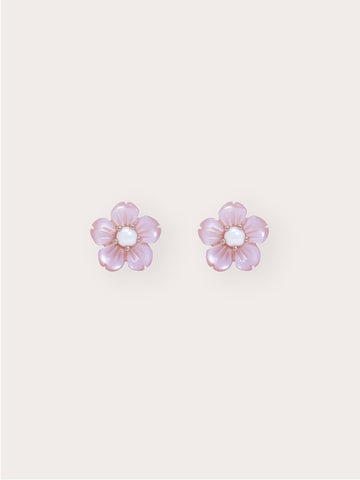 Sakura Stud 18K Rose Gold (2) – Mondays Made Flower & Birthstone Jewelry Singapore