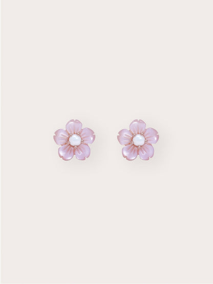 Sakura Stud 18K Rose Gold (2) – Mondays Made Flower & Birthstone Jewelry Singapore