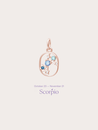 Scorpio Charm 18K Rose Gold (4) – Mondays Made Flower & Birthstone Jewelry Singapore