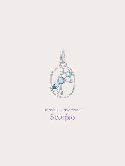 Scorpio Charm S925 Silver Rhodium (5) – Mondays Made Flower & Birthstone Jewelry Singapore