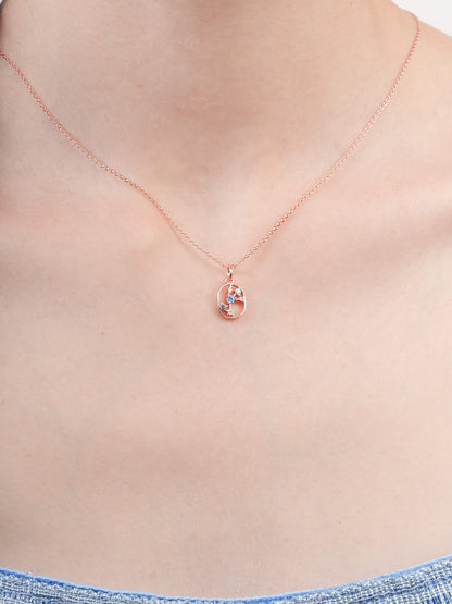 Scorpio Necklace Zodiac Jewelry 18K Rose Gold (1) – Mondays Made Flower & Birthstone Jewelry Singapore