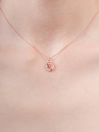 Scorpio Necklace Zodiac Jewelry 18K Rose Gold (3) – Mondays Made Flower & Birthstone Jewelry Singapore