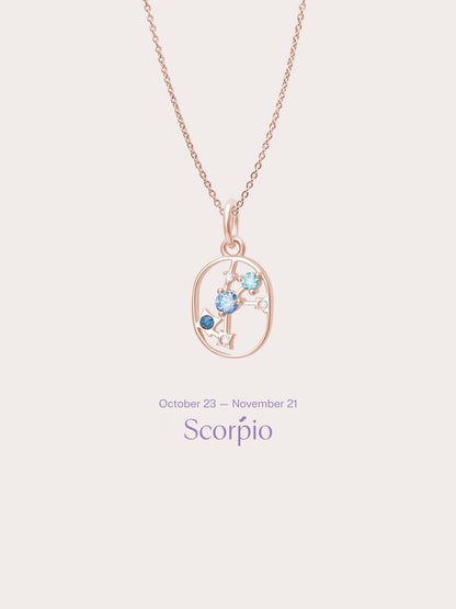 Scorpio Necklace 18K Rose Gold (1) – Mondays Made Flower & Birthstone Jewelry Singapore