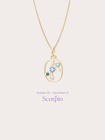 Scorpio Necklace 18K Gold (1) – Mondays Made Flower & Birthstone Jewelry Singapore