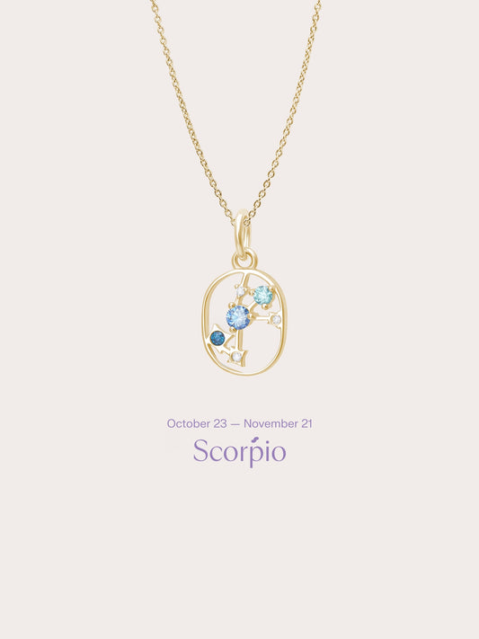 Scorpio Necklace 18K Gold (1) – Mondays Made Flower & Birthstone Jewelry Singapore