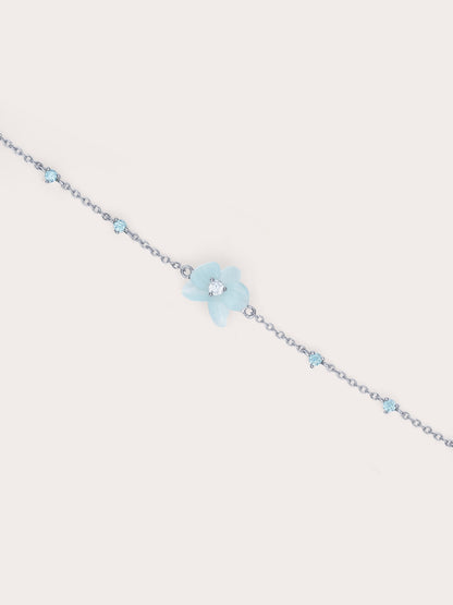 Sky Blue Orchid Bracelet Kyanite S925 Silver Rhodium (1) – Mondays Made Flower & Birthstone Jewelry Singapore