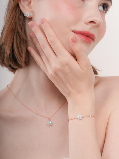 Sky Blue Orchid Bracelet 18K Rose Gold (3) – Mondays Made Flower & Birthstone Jewelry Singapore
