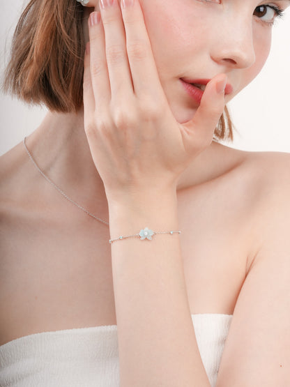 Sky Blue Orchid Bracelet S925 Silver Rhodium (2) – Mondays Made Flower & Birthstone Jewelry Singapore