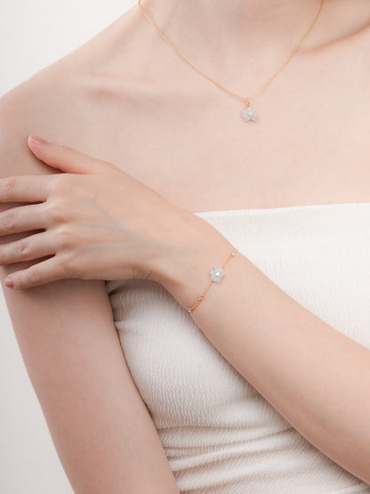 Sky Blue Orchid Bracelet 18K Gold (2) – Mondays Made Flower & Birthstone Jewelry Singapore