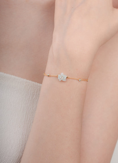 Sky Blue Orchid Bracelet 18K Gold (3) – Mondays Made Flower & Birthstone Jewelry Singapore