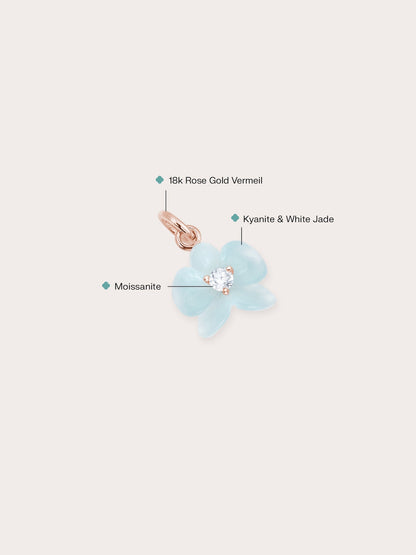 Sky Blue Orchid Charm Kyanite 18K Rose Gold (2) – Mondays Made Flower & Birthstone Jewelry Singapore