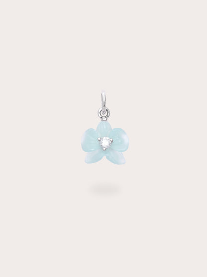 Sky Blue Orchid Charm Kyanite S925 Silver Rhodium (1) – Mondays Made Flower & Birthstone Jewelry Singapore
