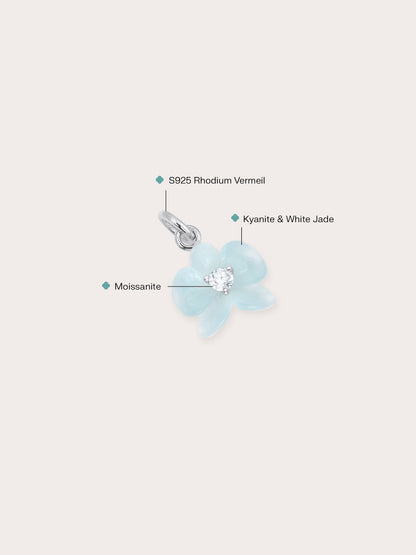 Sky Blue Orchid Charm Kyanite S925 Silver Rhodium (2) – Mondays Made Flower & Birthstone Jewelry Singapore