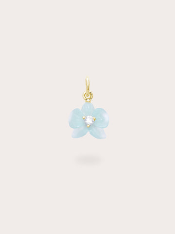 Sky Blue Orchid Charm Kyanite 18K Gold (1) – Mondays Made Flower & Birthstone Jewelry Singapore