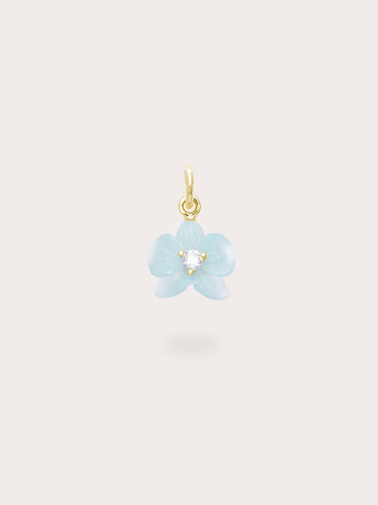 Sky Blue Orchid Charm Kyanite 18K Gold (1) – Mondays Made Flower & Birthstone Jewelry Singapore