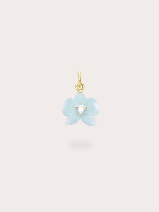 Sky Blue Orchid Charm