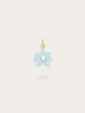 Sky Blue Orchid Charm