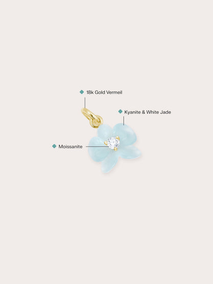 Sky Blue Orchid Charm Kyanite 18K Gold (2) – Mondays Made Flower & Birthstone Jewelry Singapore